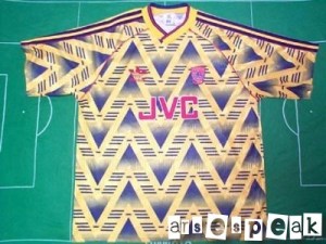 arsenal away kit 1991 - 93